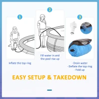 Outsunny Basen nadmuchiwany, dla 5 osób, szybki montaż, wytrzymały materiał, brązowy, Ø300 x 76W cm(m-6)