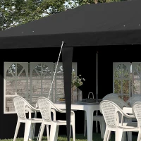 Outsunny Paviljoen ca. 3x6 m waterdicht pop-up opvouwbaar met 4 zijwanden, ramen, UV-bescherming, draagtas, Zwart(m-12)