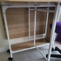 HOMCOM Six-Person Drop Leaf Dining Table - Natural/White(m-11)