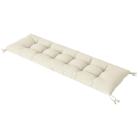 Outsunny Coussin Bain de Soleil Chaise Longue en Mousse à Mémoire avec Sangles, Protection UV50+, 198x65x13cm, Beige