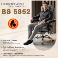 Vinsetto Heated 6 Points Vibration Massage Executive Office Chair, Adjustable Swivel Ergonomic High Back Desk Chair Recliner with Footrest, Grey(m-13)