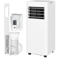 HOMCOM Climatiseur mobile 9000 BTU/H 3 en 1 refroidissement ventilateur déshumidificateur minuterie 24H et télécommande blanc(m-1)