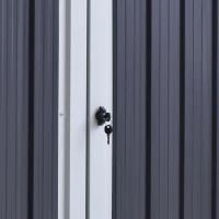 Outsunny 3.2 x 5.1ft Corrugated Steel Two-Bin Storage Shelter - Black(m-24)