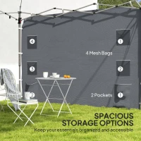 Outsunny 195 x 295cm Replacement Gazebo Sidewall - Grey(m-6)