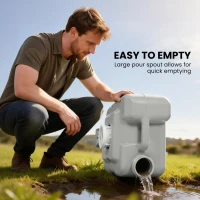 HOMCOM Przenośna toaleta kempingowa, maks. obciążenie 147 kg, 20L, do kempingu, wędrówek, podróży, wędkowania, 41,5 x 36,5 x 42 cm, szara(m-7)