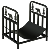 Regal na drewno kominkowe, metalowe, do 50 kg, z uchwytami(m-11)