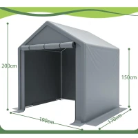 Fahrradgarage mit Rolltor, 190x170x200 cm, Dunkelgrau(m-3)