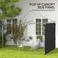 Outsunny 195 x 295cm Replacement Gazebo Sidewall - Black(m-4)