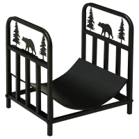 Regal na drewno kominkowe, metalowe, do 50 kg, z uchwytami(m-1)