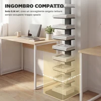 HOMCOM Libreria Moderna Alta a 11 Ripiani Salvaspazio in Stile Industriale, 34.5x41.5x163.5 cm, Nero(m-5)