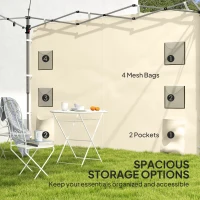 Outsunny 195 x 295cm Replacement Gazebo Sidewall - Beige(m-6)