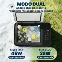 Outsunny Nevera Portátil Eléctrica 30L con Compresor Control por App Pantalla Luz LED Asa Modos ECO y MAX de -20℃ a +20 ℃ Negro(m-5)