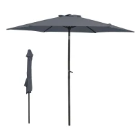 Sonnenschirm Ø 270 cm, knickbar & beidseitig neigbar, 270x270x234 cm, Dunkelgrau(m-1)