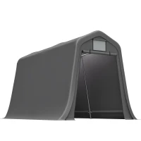 Geräteschuppen mit Spitzdach, Rolltor, 213x366x225 cm, Dunkelgrau(m-7)