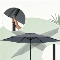 Sonnenschirm Ø 270 cm, knickbar & beidseitig neigbar, 270x270x234 cm, Dunkelgrau(m-8)