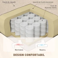 HOMCOM Fotoliu pentru Living în Stil Franțuzesc cu Șezut Tapițat și Perne din Catifea de Gheață, 74x86x102 cm, Bej(m-5)