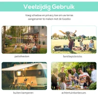 Outsunny Paviljoen met inklapbare dakuitbreiding weerbestendig 3 x 2,5 m Donkergrijs(m-4)