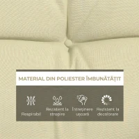 Outsunny Set 4 Perne de Grădină pentru Ședere și Spate cu Umplutură, din Poliester, Crem(m-4)