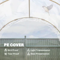 Outsunny Polytunnel Greenhouse Walk-in Grow House with PE Cover, Door and Galvanised Steel Frame, 3 x 2 x 2m, Clear(m-4)