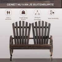 Outsunny Tuinbank van Hout Met Armleuningen Massief Hout 108 Cm voor Tuin Donkerbruin(m-7)