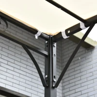 Outsunny 3x3 m Wall Mounted Garden Porch with UV Protection, Cream White(m-10)