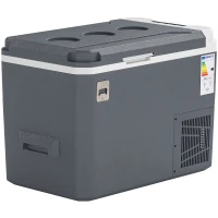 Outsunny Nevera Portátil Eléctrica 25L con Compresor Control por App Pantalla LED Asa Modos ECO y MAX de -20℃ a +20 ℃ Gris(m-7)