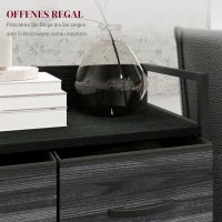 HOMCOM Kommode, Sideboard, 4 Stoffschubladen, Industrial Design, 60x29x85cm, Schwarz(m-5)