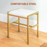 HOMCOM Dressing Table Set, with Storage and Stool - White(m-8)