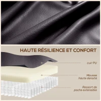 HOMCOM Fauteuil inclinable de massage et chauffage, fauteuil de relaxation, dossier réglable, pivotant 360°, 82x99x103cm, marron(m-6)
