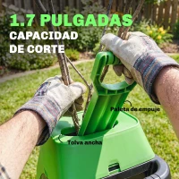 Outsunny Trituradora de Ramas Eléctrica 2500W con 2 Cuchillas Reversibles hasta Ø44 mm de Ramas Bolsa 45L Ruedas Verde(m-7)
