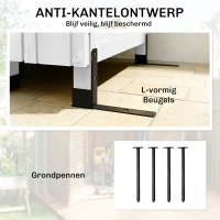 Outsunny Tuinkast Hout Extra Hoge Tuinschuur met Verstelbare Planken Magnetische Deur Gegalvaniseerd Dak Ventilatie(m-7)