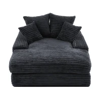 Luxus Cord Sofa mit 4 Kissen, multifunktionales Schlafsofa, keine Montage, 175 x 137 x 63 cm, Grau(m-5)