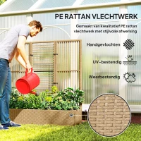 Outsunny Plantenbak Bloembak met Klimhulp, Weerbestendig, 103 cm x 103 cm x 29 cm, Zand(m-4)