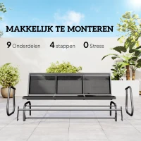 Schommelbank 3-zits tuinbank bank parkbank metaal 151 x 75 x 85 cm(m-7)