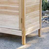 Outsunny planttafel met gegalvaniseerd werkblad, tuintafel met lade, kast, tuinwerktafel, massief hout, naturel, 112 x 45 x 125 cm(m-10)