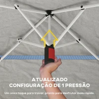 Outsunny Tenda Dobrável 3,5x3,5 m Pop-up com Altura Ajustável 3 Níveis Teto Duplo Fecho Central e Bolsa UPF50+ Cinzento(m-6)