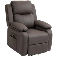 HOMCOM Fauteuil releveur électrique fauteuil relax électrique avec repose-pied télécommande et 2 pochettes 76x90x105cm marron(m-1)