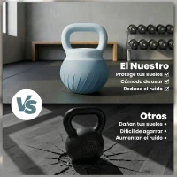 SPORTNOW Pesa Rusa 6 kg Kettlebell Relleno de Arena Metálica y Mango Antideslizante para Entrenamiento 27x20x20 cm Azul Claro(m-7)