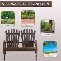 Outsunny Tuinbank van Hout Met Armleuningen Massief Hout 108 Cm voor Tuin Donkerbruin(m-6)