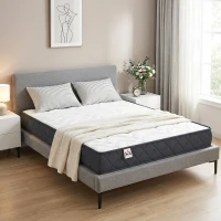 HOMCOM Colchão 140x190cm, colchão 2 pessoas, espuma viscoelástica, 20cm de espessura, certificado Oeko-Tex, firmeza média(m-4)