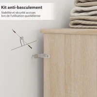 HOMCOM Tête de lit sur pied avec rangements, accessoire de lit 4 compartiments ouverts, 140 x 19 x 103,5 cm, effet bois naturel(m-5)