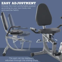 Soozier/HOMCOM Exercise Training Bike 8 Adjustable Resistance Cycling Bike Workout Stationary, Pad Holder Bottle Holder w/ LCD Monitor, Grey(m-18)