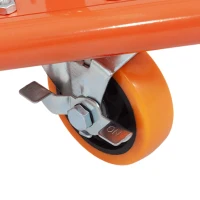 Plattenwagen für Gipskartonplatten, Stahlgestell, Lenkrollen mit Bremsen, 116x57x114 cm, Orange(m-11)