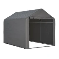 Fahrradgarage mit wasserdichter PE-Plane, Werkzeugschuppen, 160x220x165 cm, Grau(m-1)