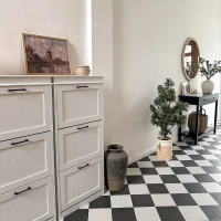 HOMCOM Three-Drawer Minimalistic Shoe Storage Cabinet, for 15 Shoes(m-10)