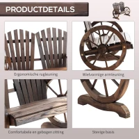 Outsunny Tuinbank van Hout Met Armleuningen Massief Hout 108 Cm voor Tuin Donkerbruin(m-4)