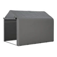 Fahrradgarage mit wasserdichter PE-Plane, Werkzeugschuppen, 160x220x165 cm, Grau(m-8)