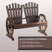 Outsunny Tuinbank van Hout Met Armleuningen Massief Hout 108 Cm voor Tuin Donkerbruin(m-5)