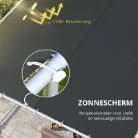 Outsunny Mobiele Paviljoen met Wielen, Inclusief Zandzakken, Metalen Frame, 3x3m, Grijs(m-5)