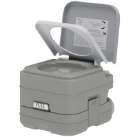 HOMCOM 10L Portable Travel Toilet Outdoor Camping Picnic with 2 Detachable Tanks & Push-button Operation, Grey(m-1)